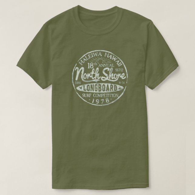 Retro Hawaii North Shore Longboard | Obscure       T-Shirt (Design Front)