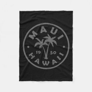 Retro Hawaii Palm Tree Mens Womens Girls Boys Fleece Blanket