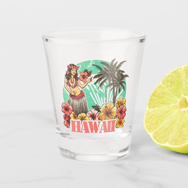 Retro Hawaii Shot Glass (Front)
