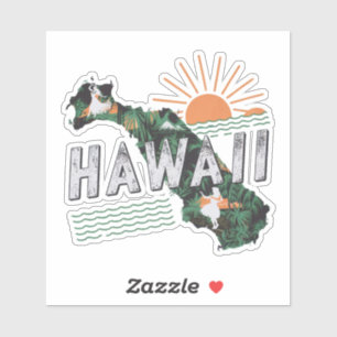Retro Hawaii State Sticker