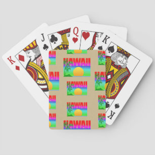 Retro Hawaii Sunset Beach Playing Cards