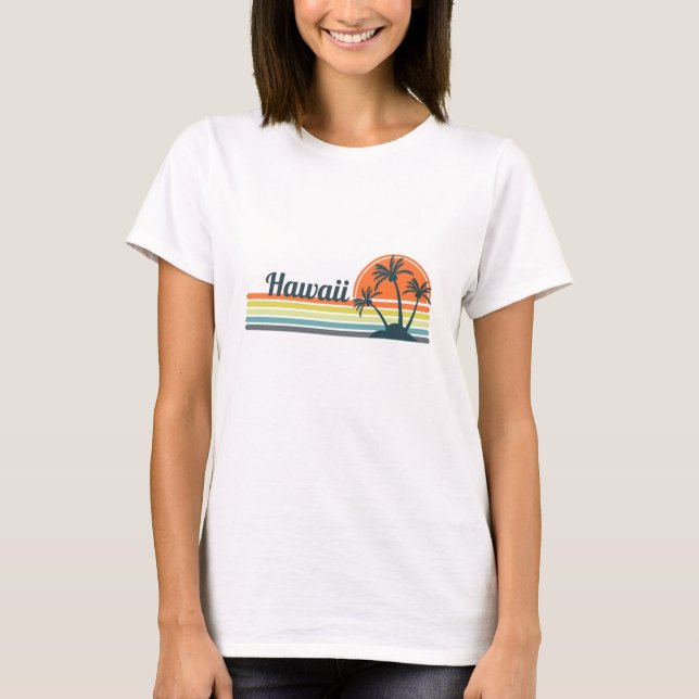 Retro Hawaii Sunset T-Shirt (Front)
