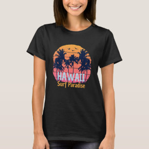 Retro Hawaii Surf Paradise Surfing Summer Family P T-Shirt