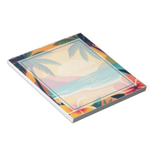 Retro Hawaii Tropical Vacation Beach Notepad