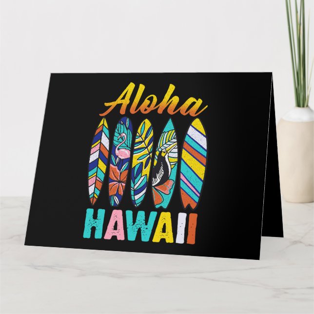 Retro Hawaiian Aloha Hawaii Funny Summer Family Va Card (Front)