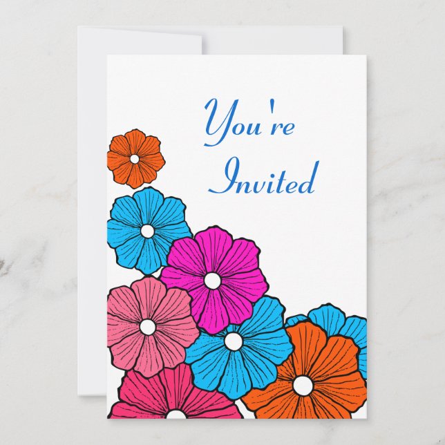 Retro Hawaiian Hawaii Luau Party Invitations (Front)