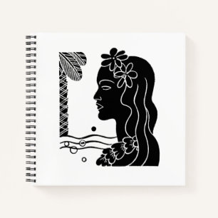 Retro Hawaiian Hula Girl Notebook