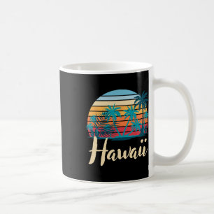 Retro Hawaiian Summer Vacation Palm Trees Tropical Coffee Mug