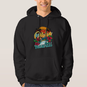 Retro Hawaiian Surfboard Aloha Hawaii Island Surfe Hoodie