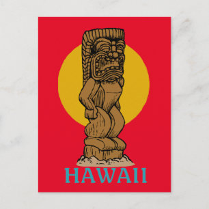 Retro Hawaiian Tiki Postcard