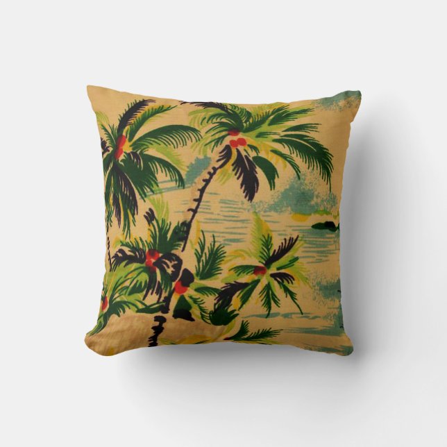 Retro Hawaiian Vintage Cushion Cover Throw Pillow  (Front)