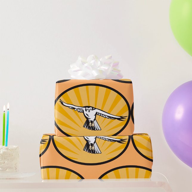 Retro Hawk Flying Wrapping Paper (Creator Uploaded)