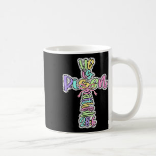 Retro He Is Risen Cross Easter Resurrection Jesus Coffee Mug