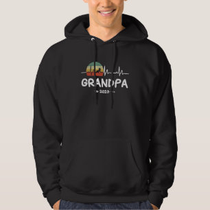 Retro Hearbeat First Time Grandpa 2023 New Grandp Hoodie