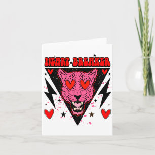 Retro Heart Breaker Valentines Day Tiger Love  Card