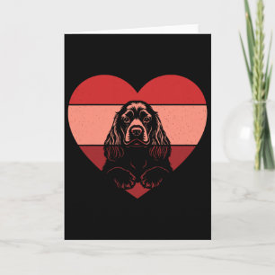 Retro Heart Er Spaniel Dog Vintage Valentine Women Card