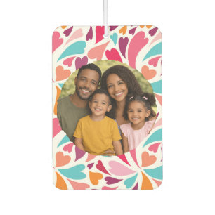Retro Heart Floral Photo Car Air Freshener