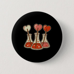Retro Heart Laboratory Chemistry Vanlentines Scien 6 Cm Round Badge