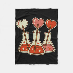 Retro Heart Laboratory Chemistry Vanlentines Scien Fleece Blanket
