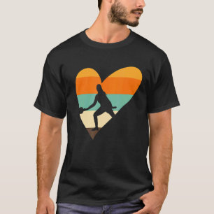 Retro Heart Paddle Ball Player Vintage Pickleball T-Shirt