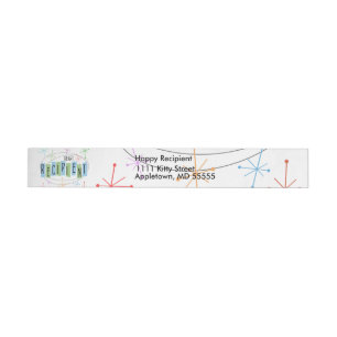 Retro Heart Transplant Recipient, stars Wraparound Address Label