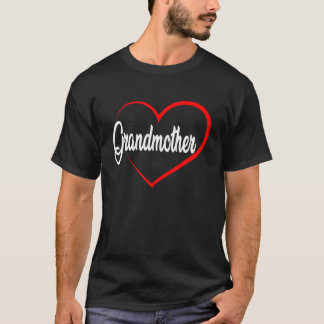 Retro Heart Valentines Day Grandmother Matching Fa T-Shirt