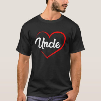 Retro Heart Valentines Day Uncle Matching Family C T-Shirt