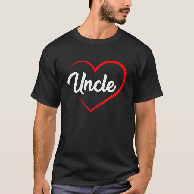 Retro Heart Valentines Day Uncle Matching Family C T-Shirt (Front)