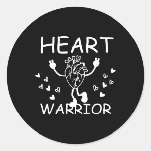 Retro Heart Warrior Anatomical Heart Chd Awareness Classic Round Sticker