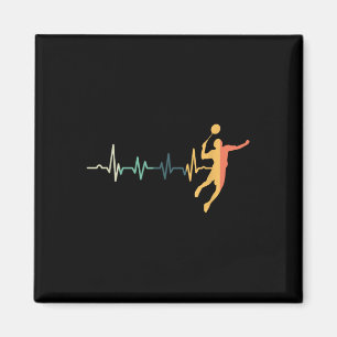 Retro Heartbeat Badminton Player Shuttle Trainer R Magnet