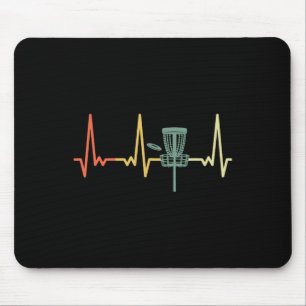 Retro Heartbeat Disc Golf , Uni-adult, Black, Smal Mouse Pad