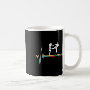 Retro Heartbeat Kickboxer Vintage Kickboxing Fight Coffee Mug