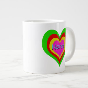 Retro Hearts - 20oz Jumbo Cup / Mug