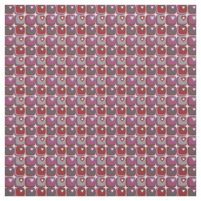 Retro Hearts Fabric (Swatch)