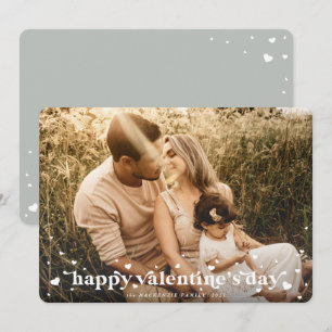 Retro Hearts Happy Valentine's Day Photo Card