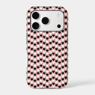Retro Hearts Pink Black & White