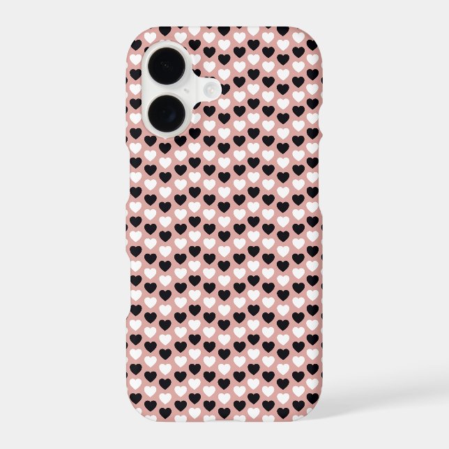 Retro Hearts Pink Black & White (Back)