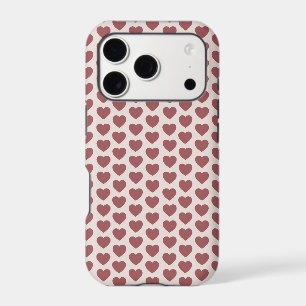 Retro Hearts Pink Burgundy Y2K Style