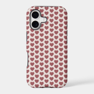 Retro Hearts Pink Burgundy Y2K Style