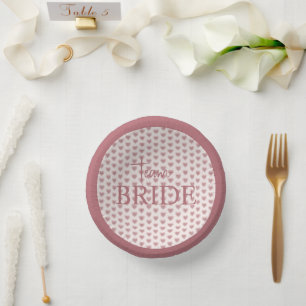 Retro Hearts Pink Burgundy Y2K Style Paper Plate