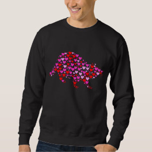 Retro Hearts Racoon Animals Birthday Christmas Va Sweatshirt