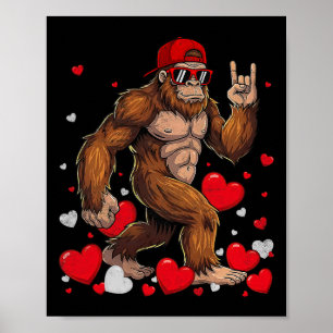 Retro Heat Love Peace Sign Bigfoot Sasquatch Men