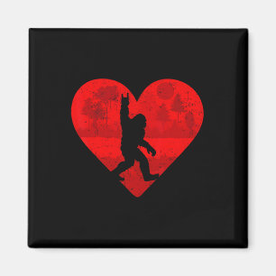 Retro Heat Love Rock On Bigfoot Sasquatch Men Boy Magnet