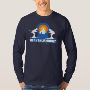 Retro Heavenly Mountain Ski Sunset T-Shirt