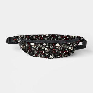 Retro Heavy Metal Pattern Bum Bags