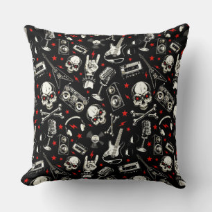 Retro Heavy Metal Pattern Cushion