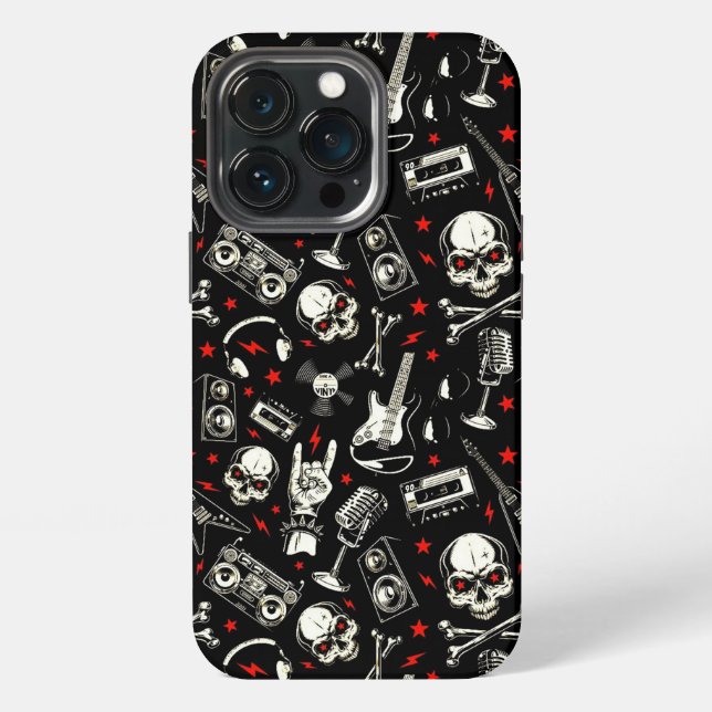 Retro Heavy Metal Pattern   iPhone Case (Back)