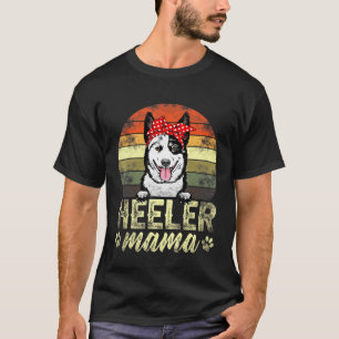 Retro Heeler Mama Australian Cattle Dog Mum T-Shirt