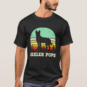 Retro Heeler Pops Australian Cattle Dog Dad Pet Ow T-Shirt