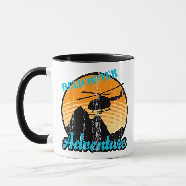 Retro Helicopter Adventure Mug (Left)